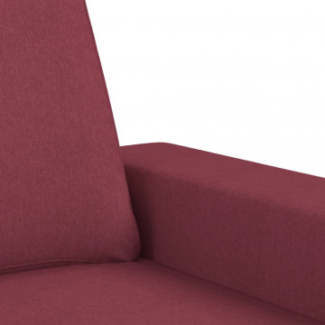 Canapea cu 3 locuri, roșu vin, 180 cm, material textil - Img 5