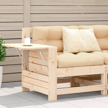 Canapea cu cotieră de grădină, cu masă laterală, lemn masiv pin - Img 1