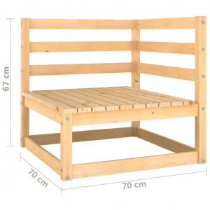 Canapea de colț pentru grădină, lemn masiv de pin - Img 5