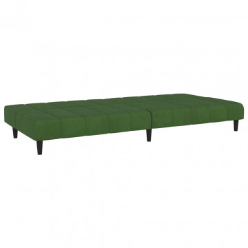 Canapea extensibilă cu 2 locuri, verde închis, catifea - Img 5