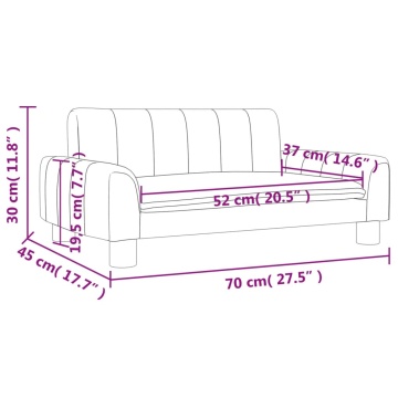 Canapea pentru copii, gri, 70x45x30 cm, piele ecologică - Img 6