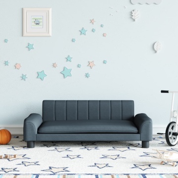 Canapea pentru copii, gri închis, 90x53x30 cm, material textil - Img 1
