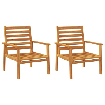 Canapele de grădină, 2 buc., 66,5x65x81 cm, lemn masiv acacia - Img 2
