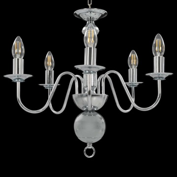 Candelabru, argintiu, 5 becuri E14 - Img 3