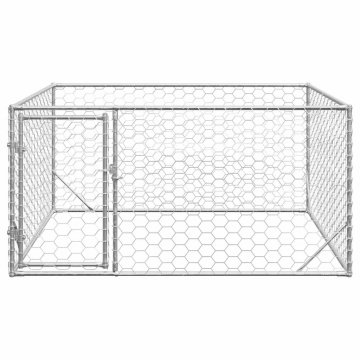 Canisa de exterior pentru caini cu usa 2x2x1 m otel galvanizat - Img 3