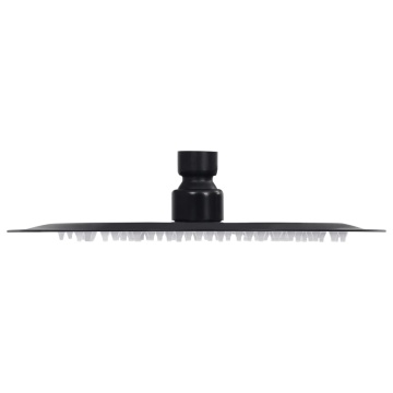 Cap de duș tip ploaie rotund, negru, 20 cm, oțel inoxidabil - Img 3