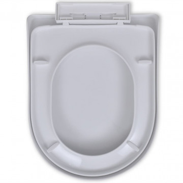 Capac WC cu închidere silențioasă, alb, pătrat - Img 8