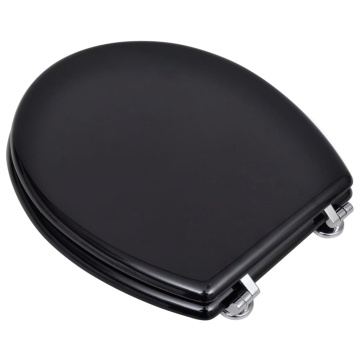 Capac WC, negru, MDF, model simplu - Img 3
