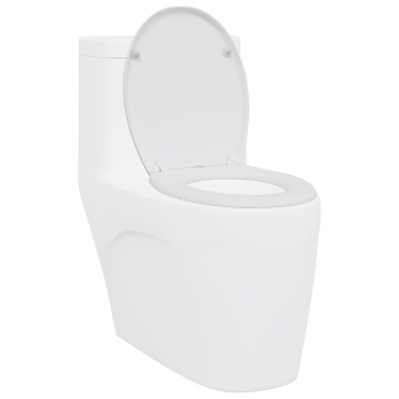 Capcana de Toaletă cu Eliberare Rapidă cu Închidere Moale Duroplast Alb - Img 3