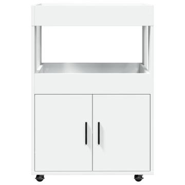 Cărucior de bar, alb, 60x39,5x89 cm, lemn prelucrat - Img 4