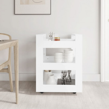 Cărucior de birou, alb, 60x45x80 cm, lemn prelucrat - Img 3