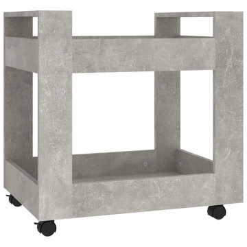 Cărucior de birou, gri beton, 60x45x60 cm, lemn prelucrat - Img 2