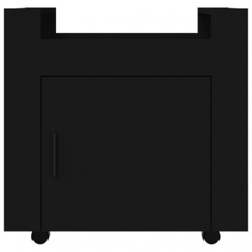 Cărucior de birou, negru, 60x45x60 cm, lemn prelucrat - Img 5