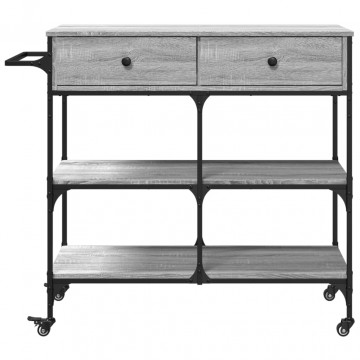 Cărucior de bucătărie, gri sonoma, 105x42x95 cm, lemn prelucrat - Img 6