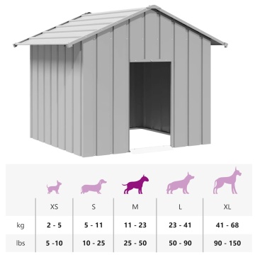 Casă pentru câini cu acoperiș 131x101x102 cm oțel galvanizat - Img 7