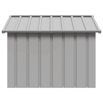 Casă pentru câini, gri, 116,5x103x81,5 cm, oțel galvanizat - Img 4