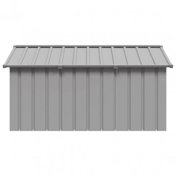 Casă pentru câini, gri, 116,5x153x81,5 cm, oțel galvanizat - Img 3