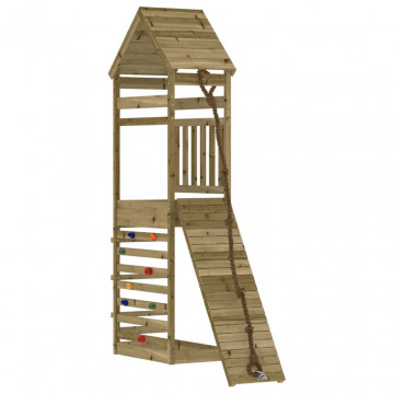 Căsuță de joacă cu perete de cățărat, lemn de pin impregnat - Img 3