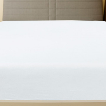 Cearșaf de pat cu elastic, alb, 140x200 cm, bumbac - Img 3