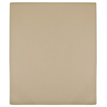 Cearșaf de pat cu elastic, gri taupe, 180x200 cm, bumbac - Img 1
