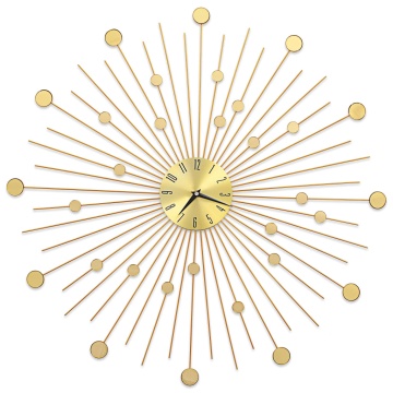 Ceas de perete, auriu, 70 cm, metal - Img 2
