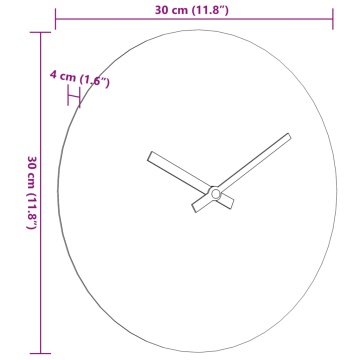 Ceas de perete galben și negru, Ø30 cm, lemn prelucrat - Img 6