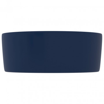Chiuvetă baie lux albastru închis mat 40x15 cm ceramică rotund - Img 4