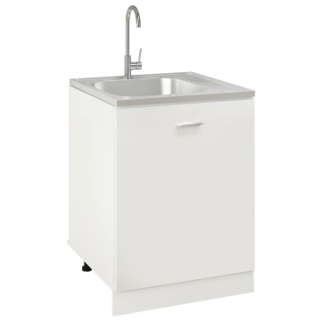Chiuvetă bucătărie cu scurgător, argintiu 600x600x155 mm oțel - Img 4