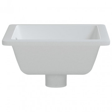 Chiuvetă de baie, alb, 36x31,5x16,5 cm, pătrată, ceramică - Img 8