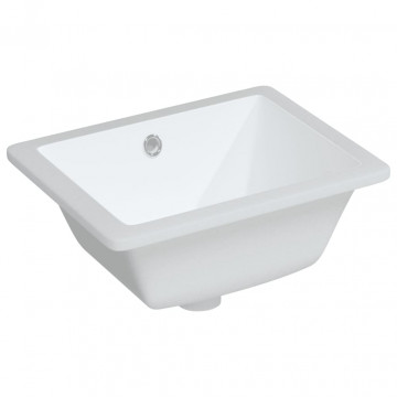 Chiuvetă de baie, alb, 39x30x18,5 cm, pătrată, ceramică - Img 2