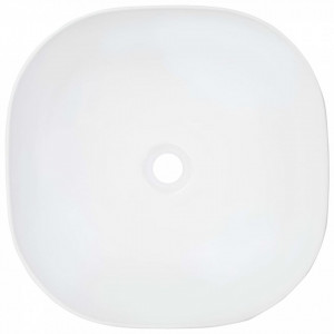 Chiuvetă de baie, alb, 42,5x42,5x14,5 cm, ceramică - Img 4