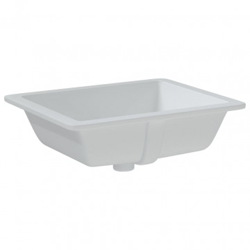 Chiuvetă de baie, alb, 50x40,5x18,5 cm, pătrată, ceramică - Img 5