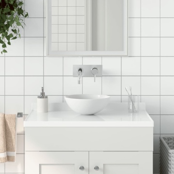 Chiuvetă de baie, alb mat, ceramică, rotund - Img 1