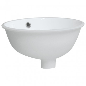 Chiuvetă de baie albă 33x29x16,5 cm, ovală, ceramică - Img 3