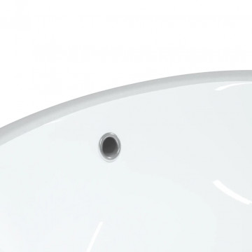 Chiuvetă de baie albă 33x29x16,5 cm, ovală, ceramică - Img 7