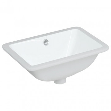 Chiuvetă de baie albă 41,5x26x18,5 cm, ovală, ceramică - Img 2