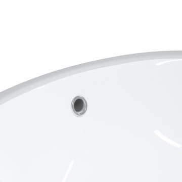 Chiuvetă de baie albă 43x35x19 cm, ovală, ceramică - Img 7