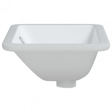 Chiuvetă de baie albă 47,5x35x19,5 cm, dreptunghiular, ceramică - Img 8
