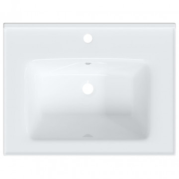 Chiuvetă de baie albă 61x48x19,5 cm, ovală, ceramică - Img 7