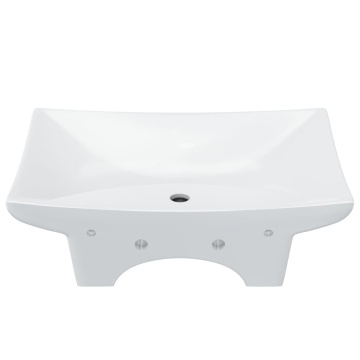 Chiuvetă dreptunghiulară cu preaplin & gaură robinet, ceramică - Img 8