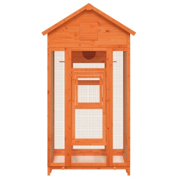Colivie de păsări maro 91,5x53x170 cm din lemn masiv de pin - Img 3