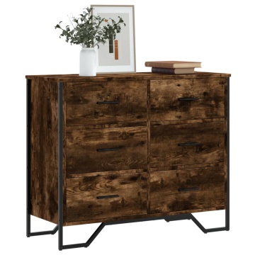 Comodă cu sertare stejar fumuriu 91x35,5x74,5 cm lemn prelucrat - Img 1