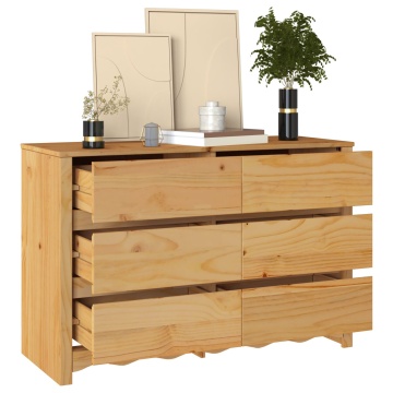 Comodă DRAMMEN 111x43x73,5 cm Lemn masiv de pin - Img 3