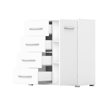 Comoda mini stela 1d4s, pal alb, 90x95x45 cm - Img 8