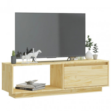 Comodă TV, 110x30x33,5 cm, lemn masiv de pin - Img 3