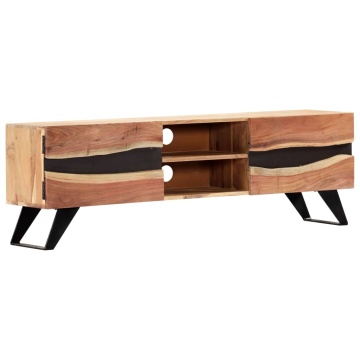 Comodă TV, 140x30x45 cm, lemn masiv de acacia - Img 1