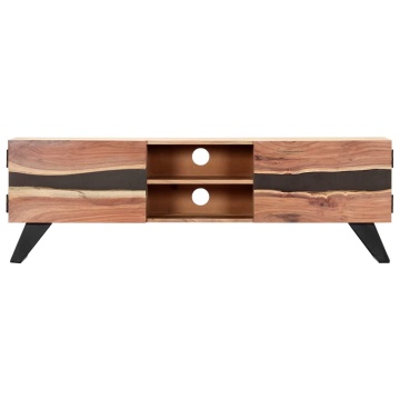Comodă TV, 140x30x45 cm, lemn masiv de acacia - Img 2