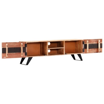 Comodă TV, 140x30x45 cm, lemn masiv de acacia - Img 8