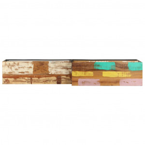 Comodă TV, 180x30x50 cm, lemn masiv de acacia - Img 8