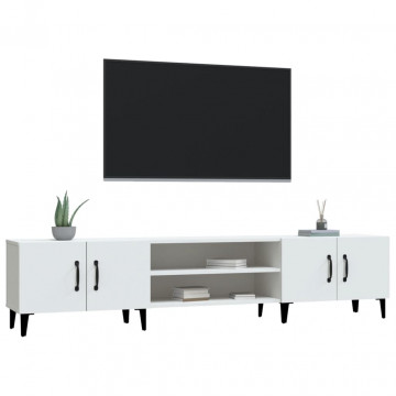 Comodă TV, alb, 180x31,5x40 cm, lemn prelucrat - Img 4
